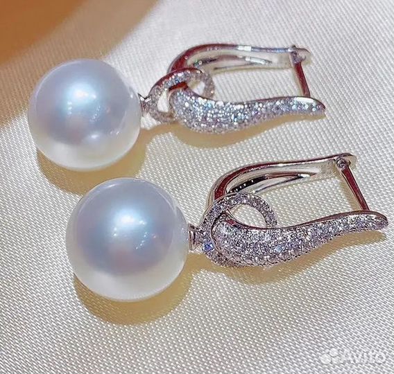 Серьги 2 в 1 с жемчужиной в стиле Dior