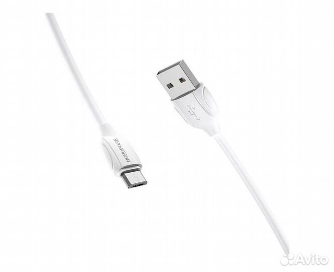 Кабель microusb 1м. Borofone BX19 Benefit, белый