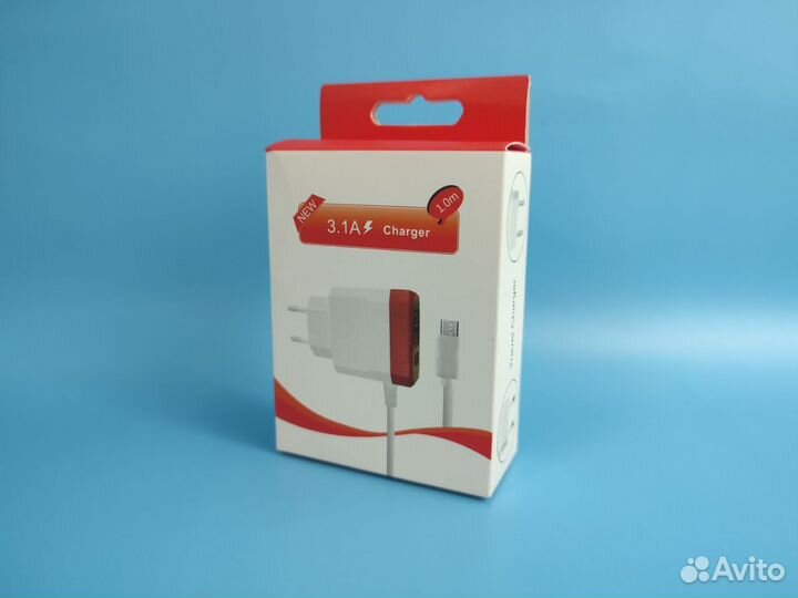 Адаптер питания 3.1A + кабель MicroUsb