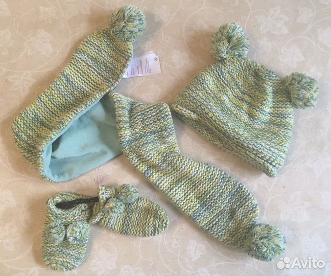 Шапка, шарф, варежки (12 мес)