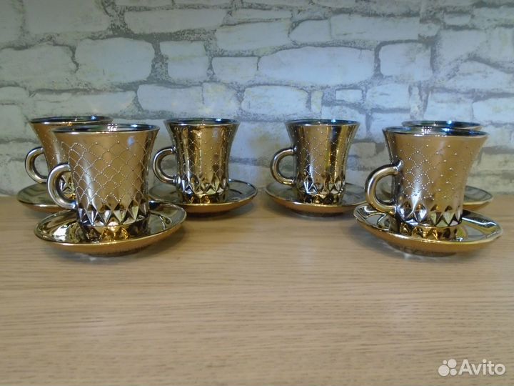 6 кофейных, чайных пар. 12 предметов. СССР