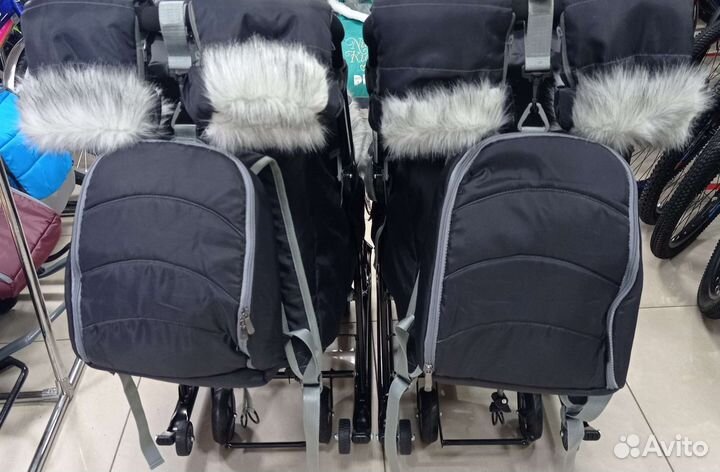 Санки коляска для двойни и погодок + доставка