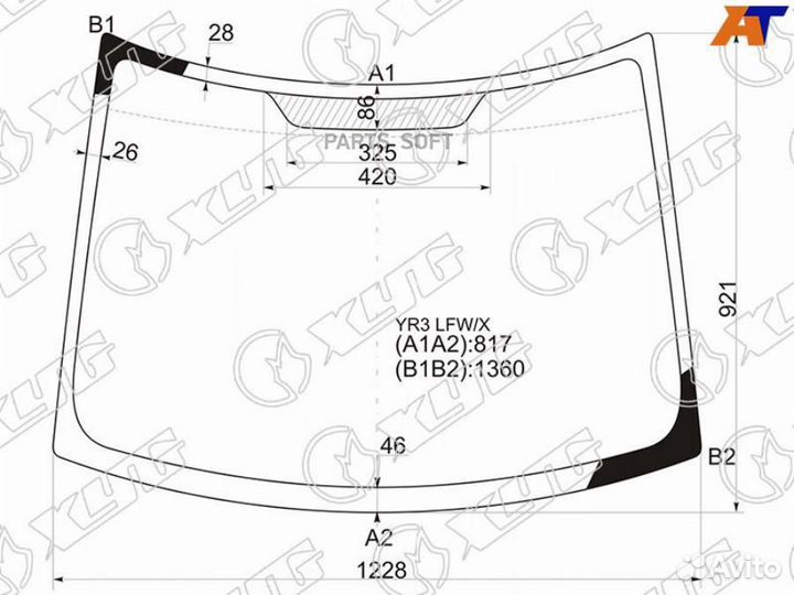 Стекло лобовое Nissan Moco 06-11