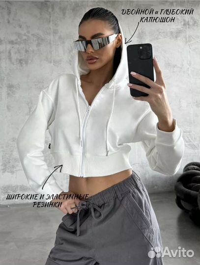 Худи укороченное женское