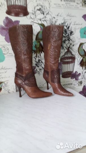 Сапоги женские демисезонные кожаные, 39