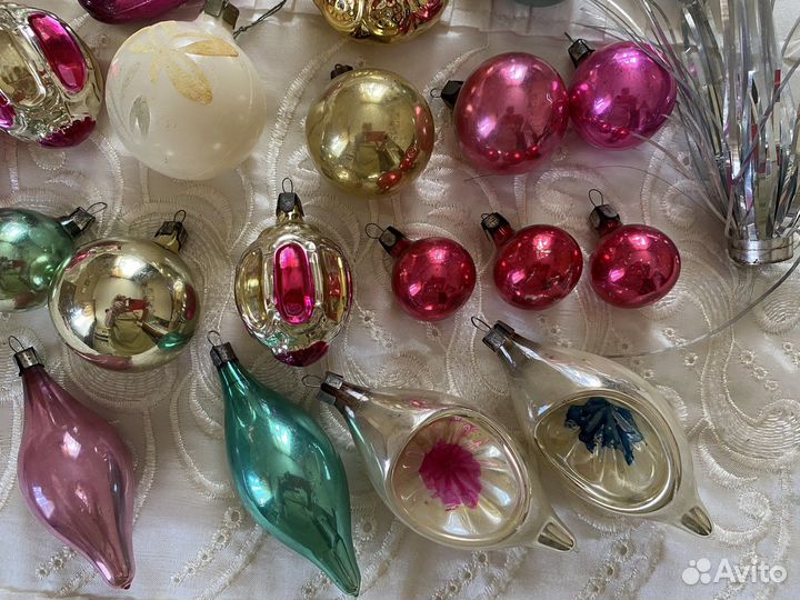 Стеклянные советские елочные игрушки,звезда