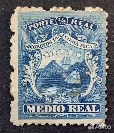 Costa Rica 1889 год Корабли Парусники