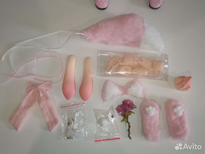 Кукла аниме BJD бжд розовая Мику Хацунэ неко