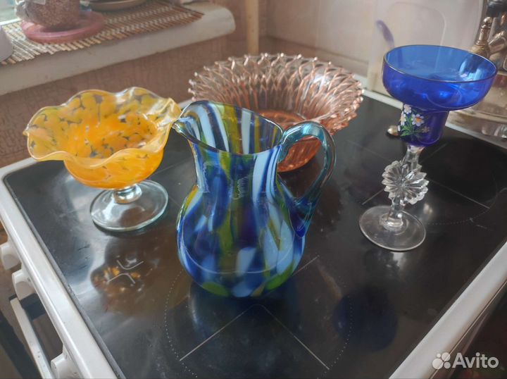 Посуда цветное стекло времен СССР