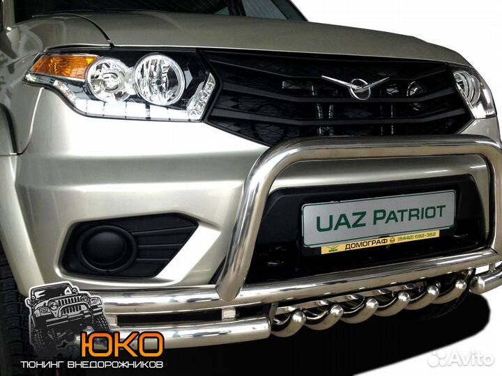 Защита переднего бампера УАЗ Patriot