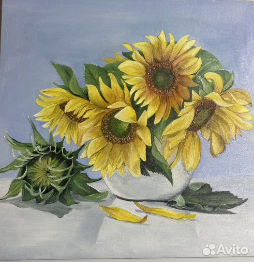 Картина маслом на холсте цветы