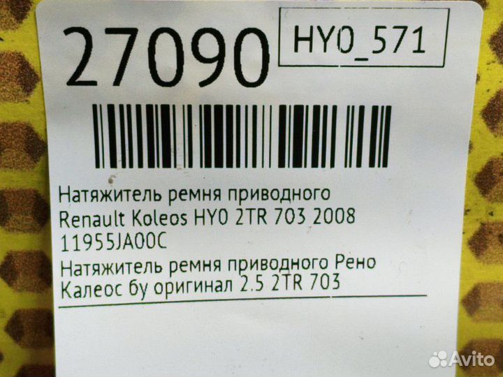Натяжитель ремня приводного Renault Koleos HY0 2TR