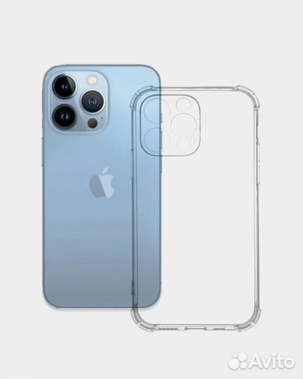 Силиконовый прозрачный чехол для iPhone 13 Pro