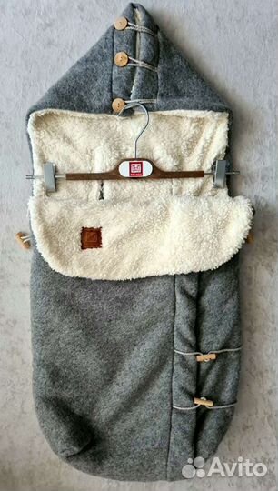 Конверт на выписку серый сканди шерстяной