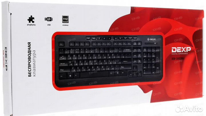 Новая Беспроводная Клавиатура dexp KW-3002BU