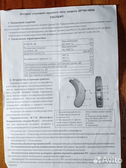 Слуховой аппарат бу