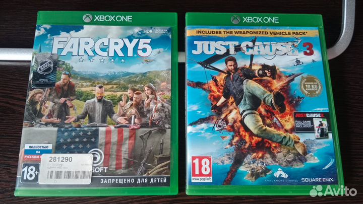 Игры Xbox One диски far cry 5 и just cause 3