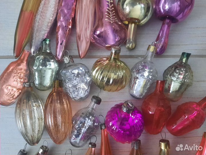 Елочные игрушки СССР полупрозрачные