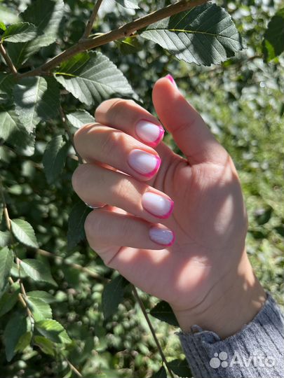 Комбинированный маникюр с укреплением