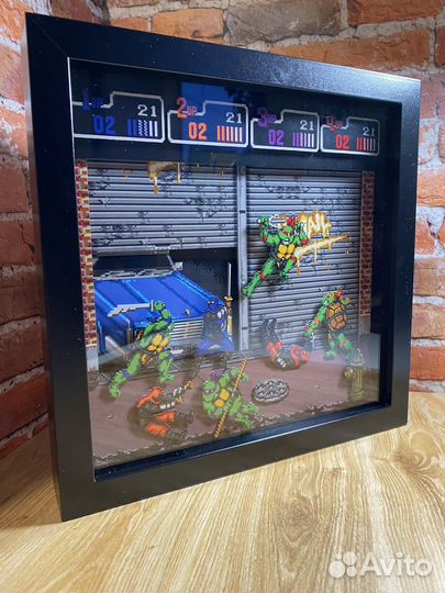 Пиксельная диорама tmnt (Черепашки Ниндзя)