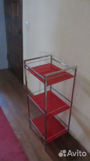 Этажерка интэрерная метал цветное стекло