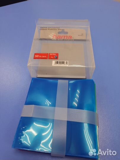 Набор пластиковых конвертов для CD 50шт, 5-цветов