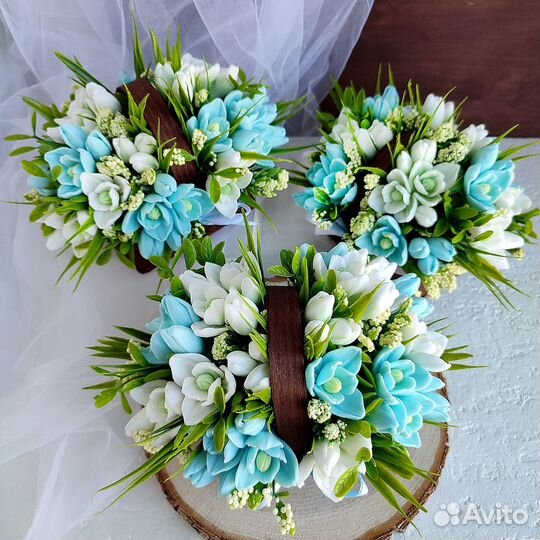 Мыльные цветы в лукошках