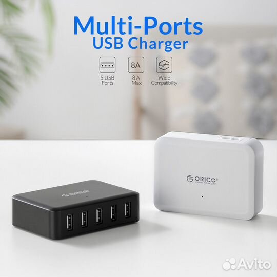 Зарядное устройство orico 5 USB-портов новое