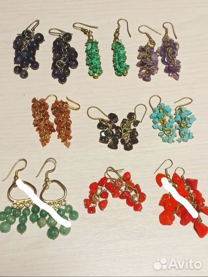 Серьги из камней, винтаж