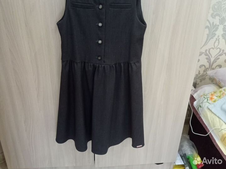 Школьный сарафан Персей серый 146 и жилет на 140