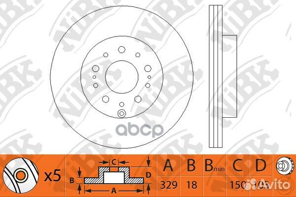 RN1215V Диск тормозной зад BN-1185;FX-109