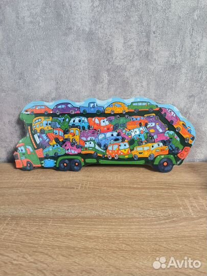 Большой деревянный пазл фигурный, новый