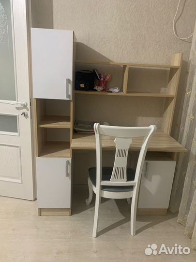 Компьтерный стол пкс-6 Дуб Сонома/Белый глянец