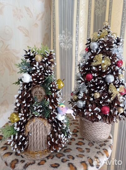 Елка домик интерьерная, ручной работы