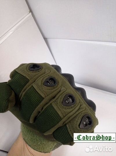 Тактические перчатки с костями Олива