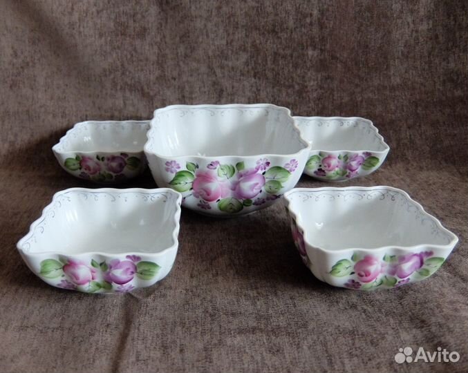 Посуда винтаж и новая - салатники менажница фондю