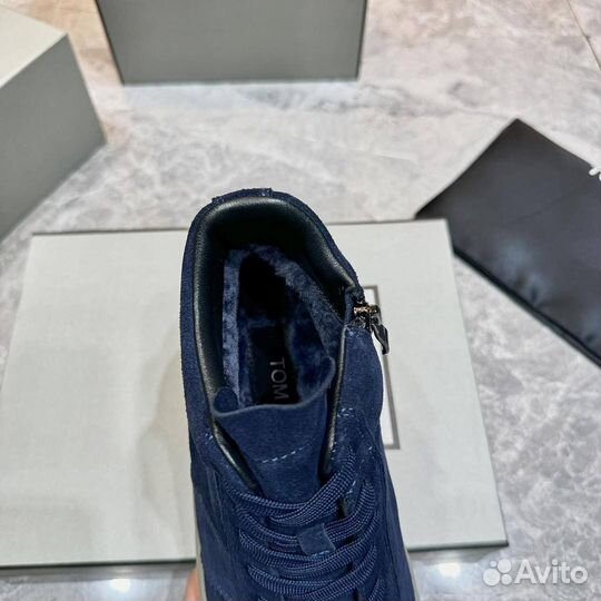 Полуботинки Tom Ford, мужские, синяя замша