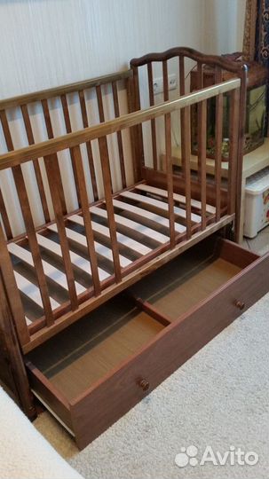 Кроватка Можга (Ангелина) цвет шоколад,плюс матрас