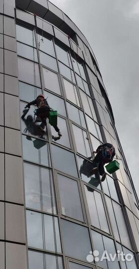 Мытьё окон, стекла, мойка фасадов (Альпинисты)