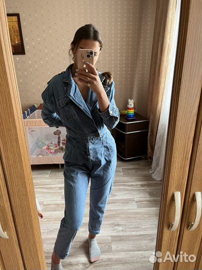 Комбинезон женский джинсовый 44