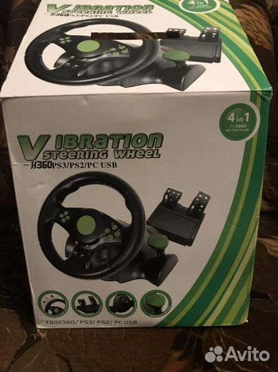 Игровой руль с педалями и коробкой передач