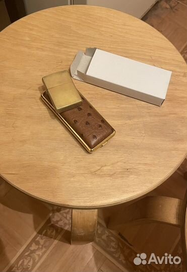 Портсигар кожаный. Сигаретница. Страус