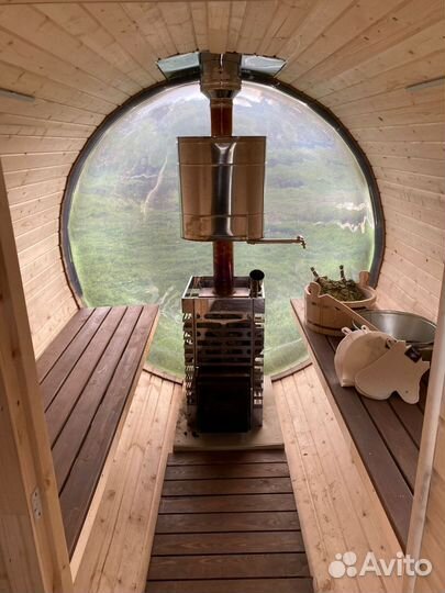 Баня бочка на колесах в аренду
