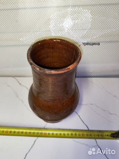 Крынки молочные глиняные и стеклянные