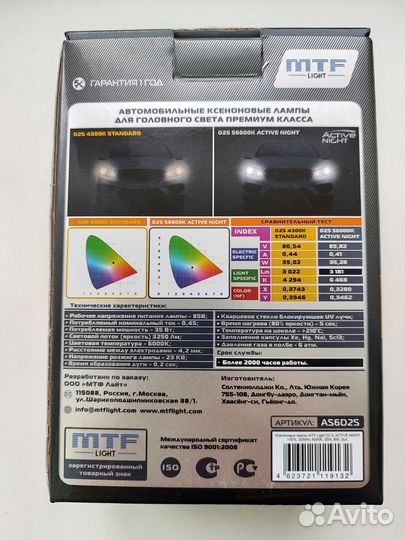 Ксеноновые лампы d2s MTF