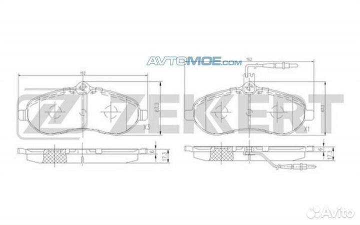 Колодки торм. диск. передн. Citroen Jumpy II 07- P