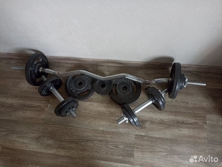 Штанга+гантели разборные