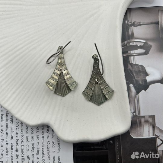 Советские винтажные серьги, серебрение