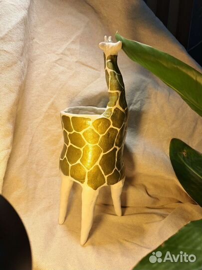 Жираф ручная работа глина