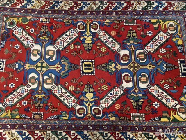 Антикварный коллекционный персидский ковер тапанча